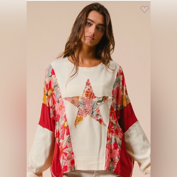 Bibi Floral Star Patchwork Top - Picture 2 of 5